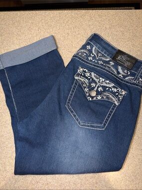 Indigo Dark Blue Embellished Embroidered Pocket Women’s Jeans